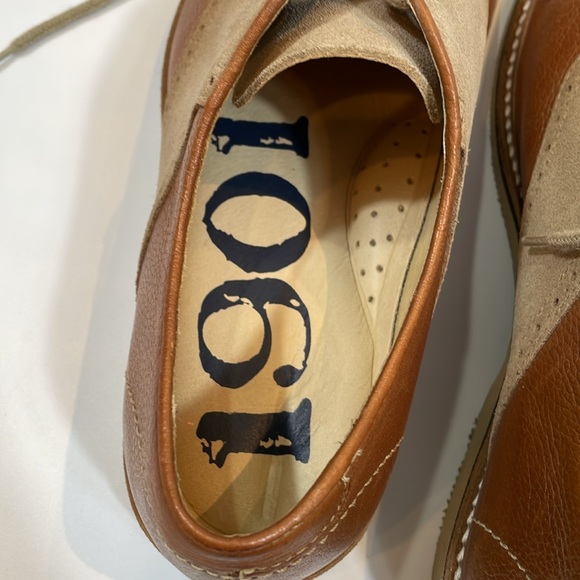 1901 Leather Oxford Loafers Size 10 M Brown And Tan Cushioned Soft Sole EUC - Picture 5 of 11